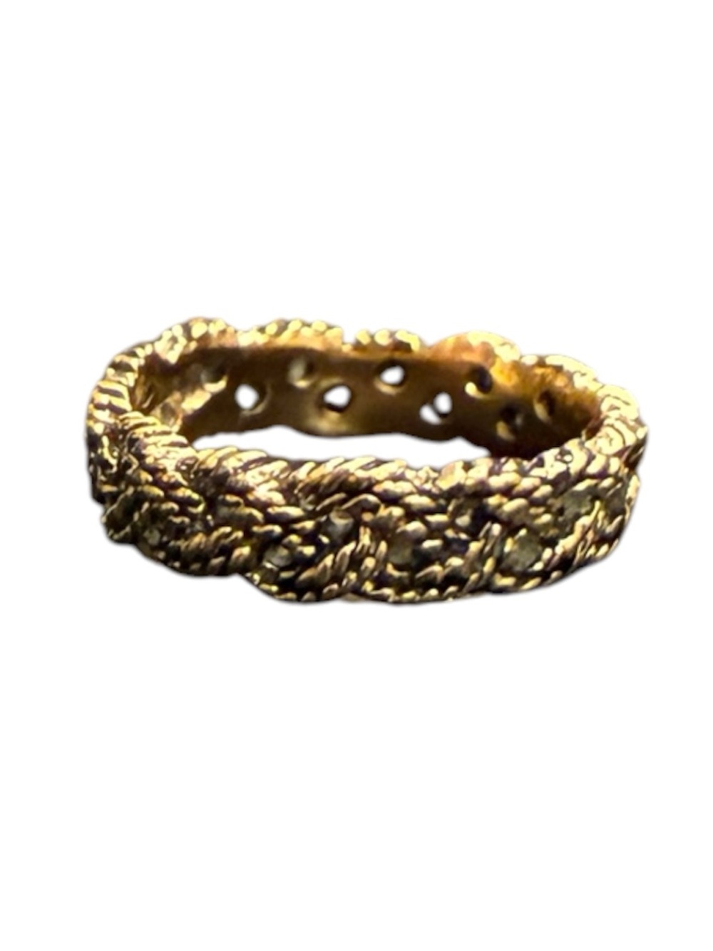 AVON Gold Tone Braided Woven Ring Costume Jewelry Cocktail Ring Stack Size 8